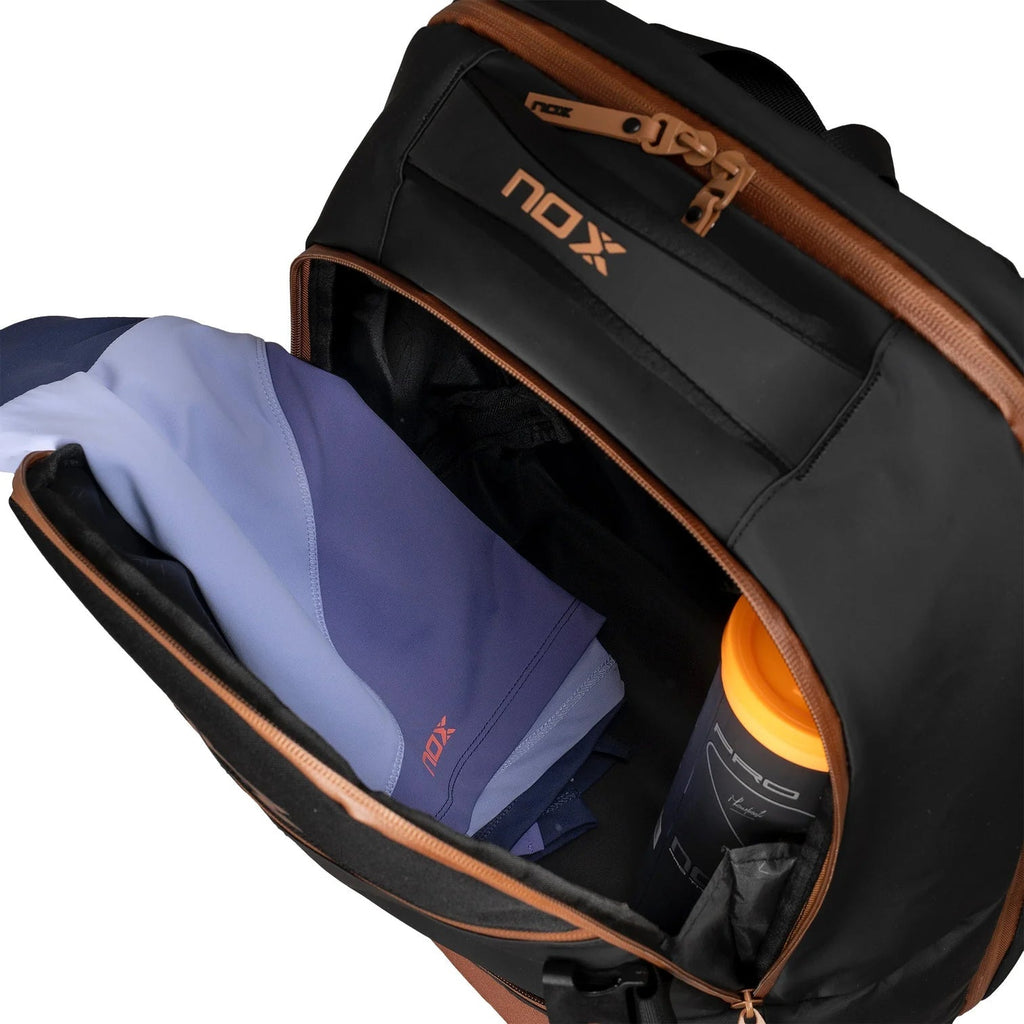 2024 Nox Luxury Open Series Padel Backpack (Black/Brown)