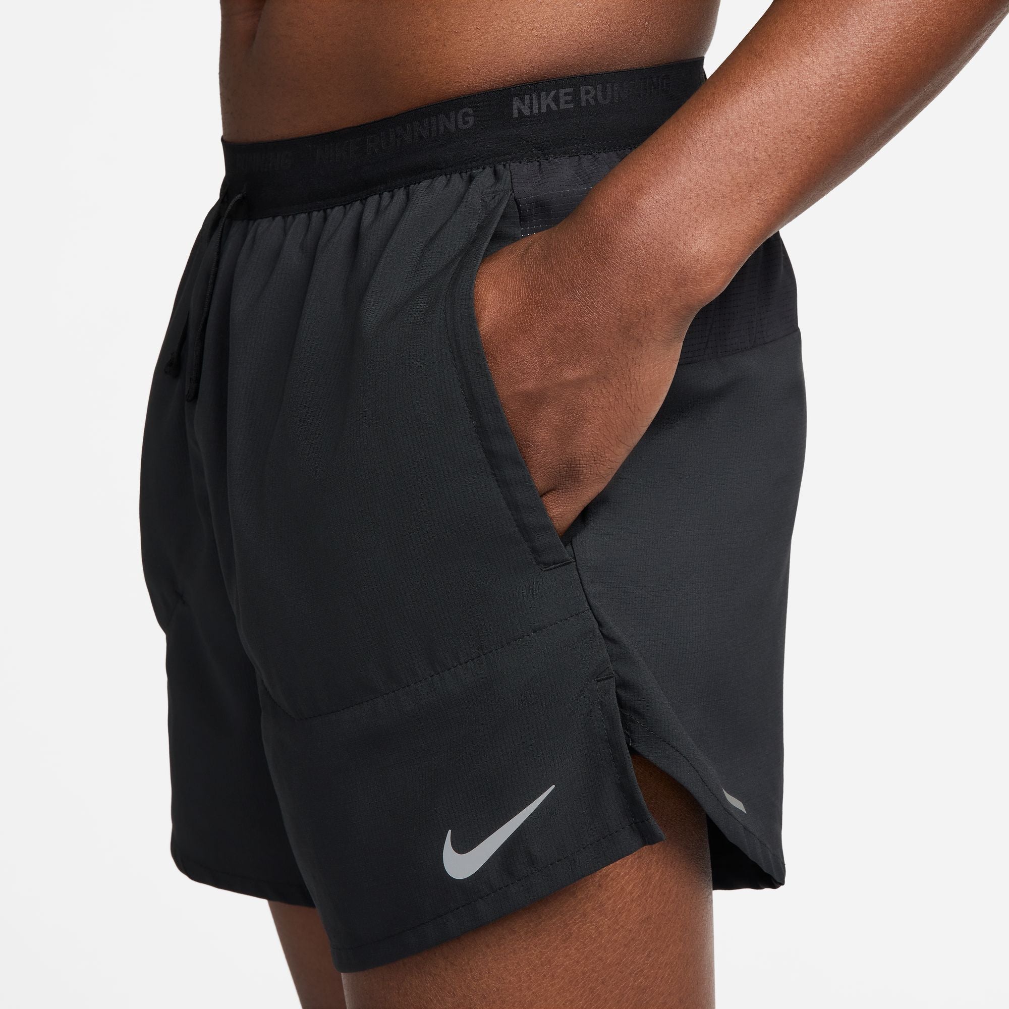Nike Stride Dri-FIT 5" Stride Brief-Lined Running Shorts Men's - Black/Reflective Silver