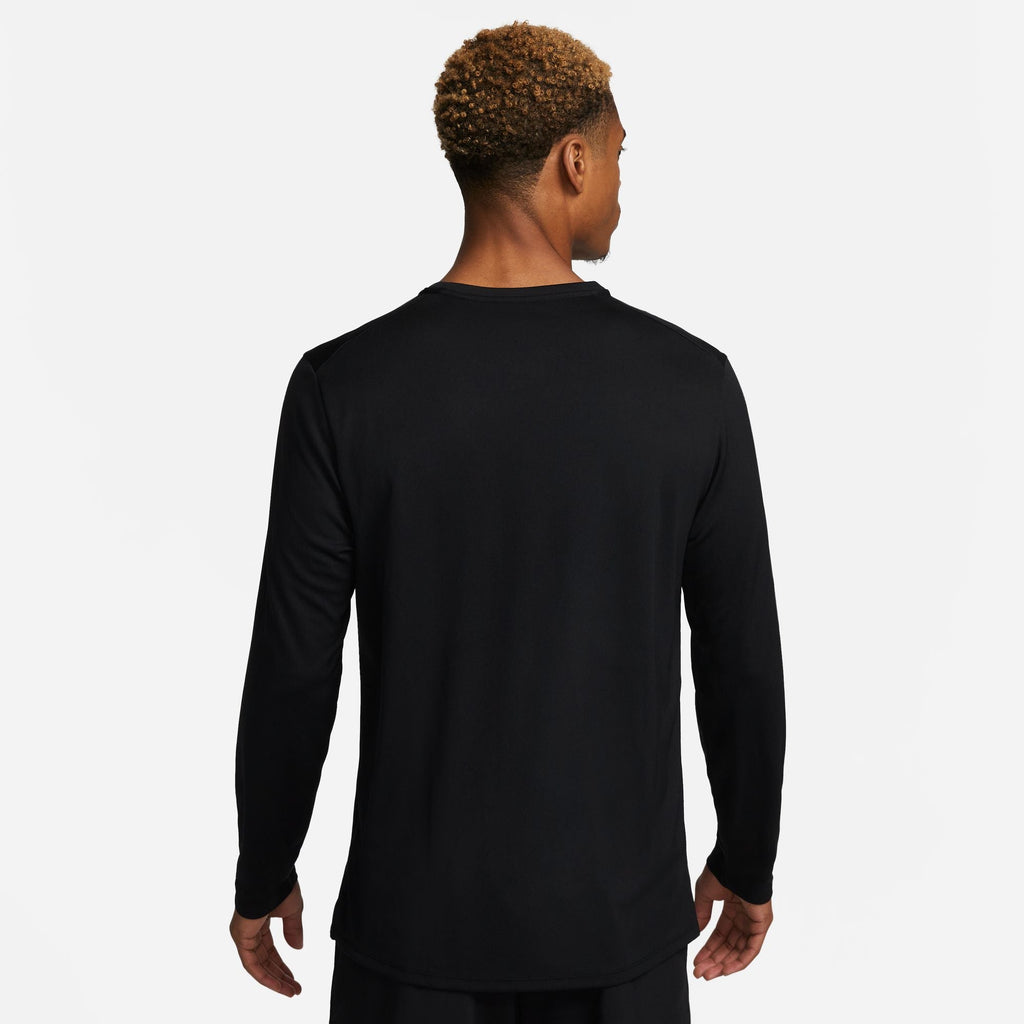 Nike Miler Men's Dri-FIT UV Long-Sleeve Running Top - Black/Black