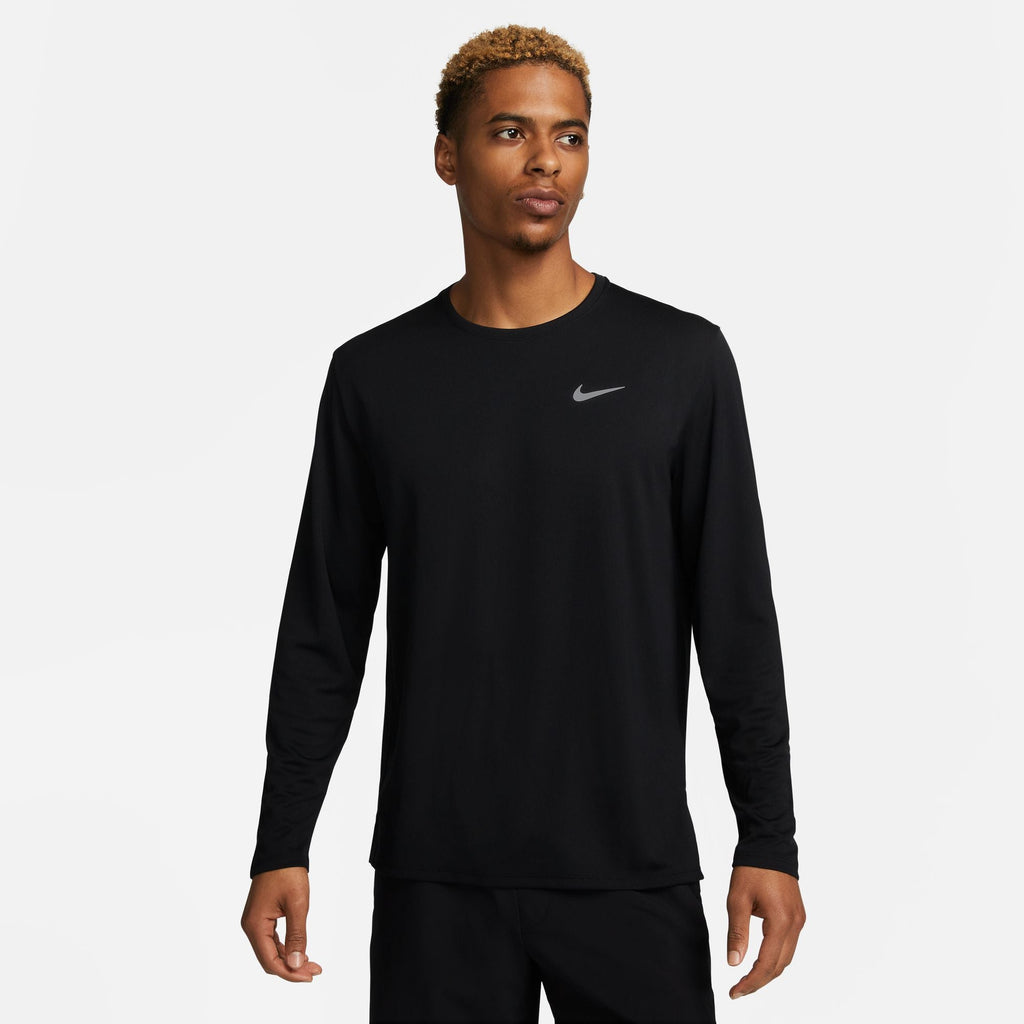 Nike Miler Men's Dri-FIT UV Long-Sleeve Running Top - Black/Black