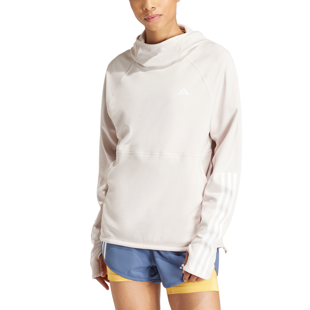 Adidas Own The Run 3-Stripe Hoodie Women's - Putty Mauve