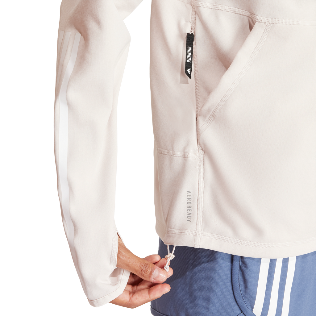 Adidas Own The Run 3-Stripe Hoodie Women's - Putty Mauve